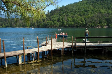 Rowing boat clear water austria