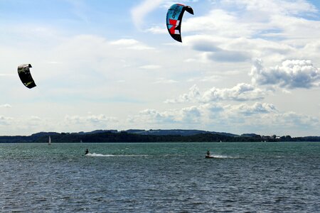Kitesurfer sport water