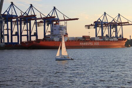 Sailing boat port sea photo