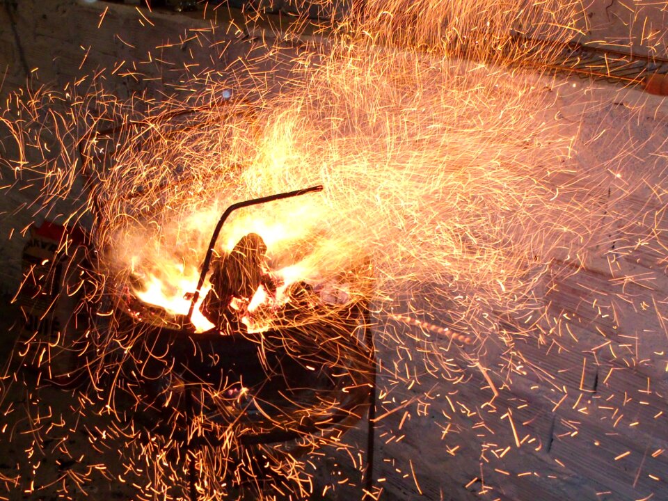 Spark barbecue flame