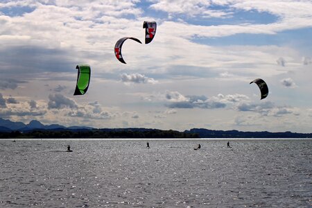 Kitesurfer sport water