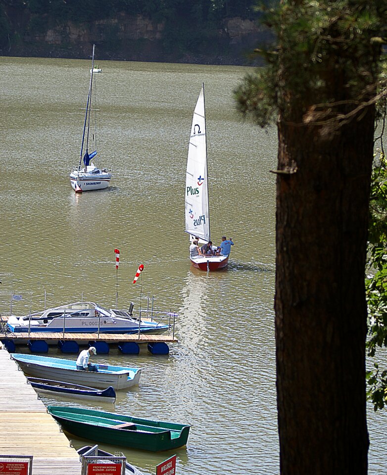 Sport lake boats on the lake