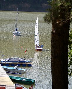 Sport lake boats on the lake