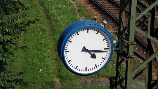 Station clock time indicating hours photo