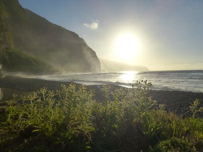Sun backlighting atlantic