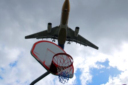 Basketball hoop sky landing