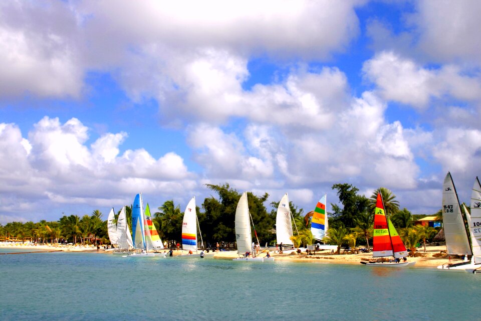 Water sky sailboat photo