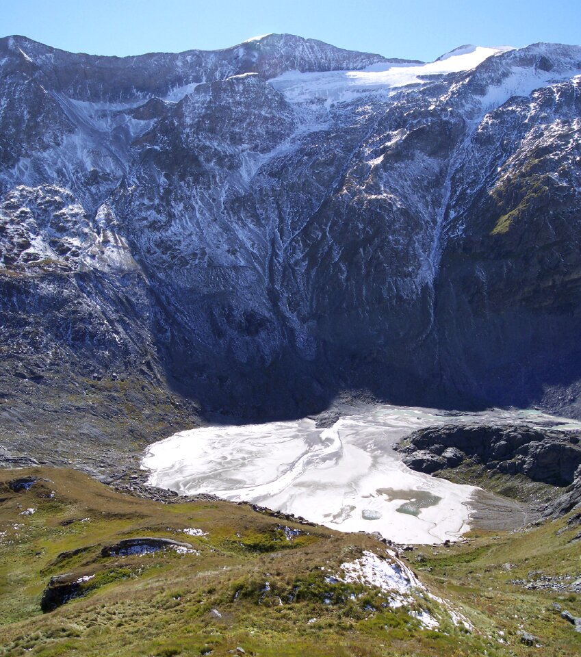 Alpine road mountain road glacier photo