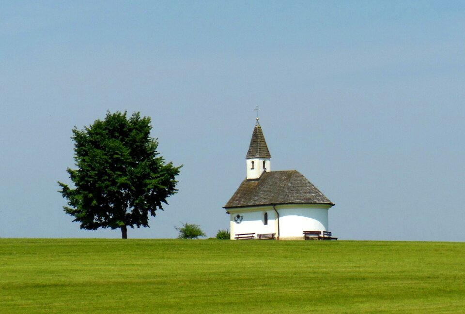 Idyll blue sky meadow