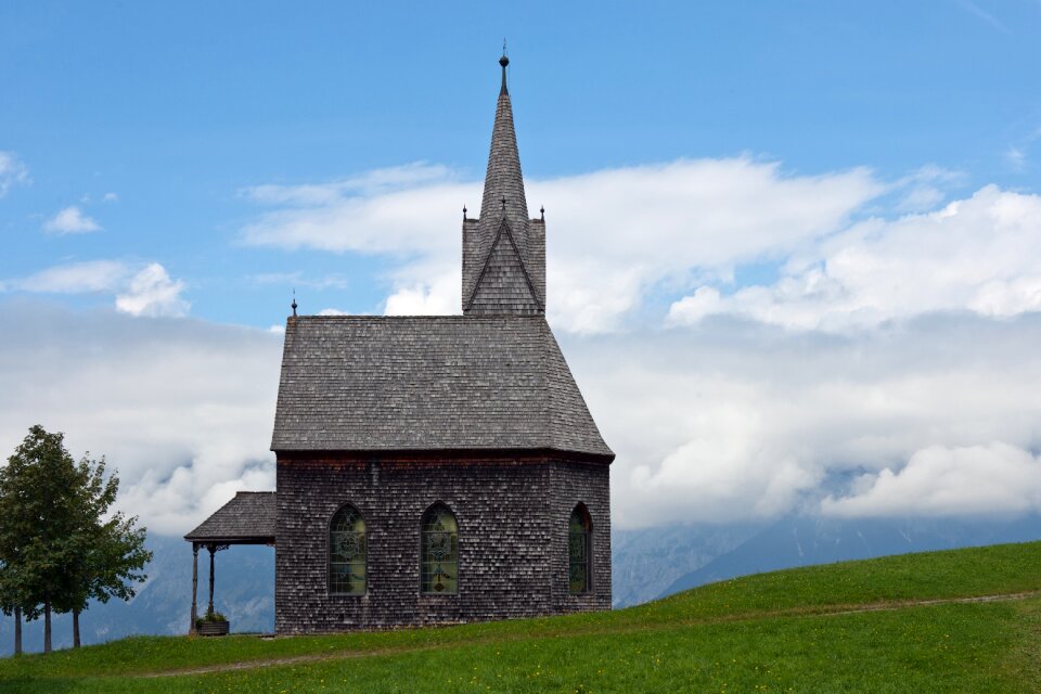 Shingle cladding spire meadow