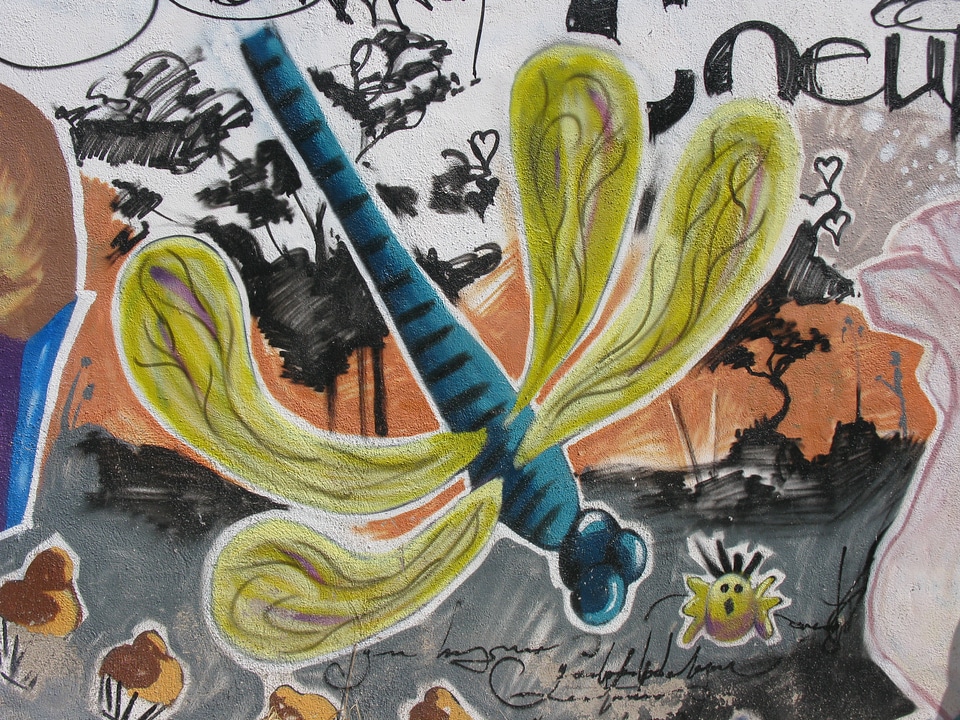 Colorful hauswand art