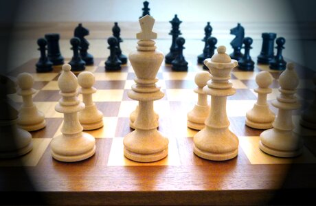 Chess board lady king photo