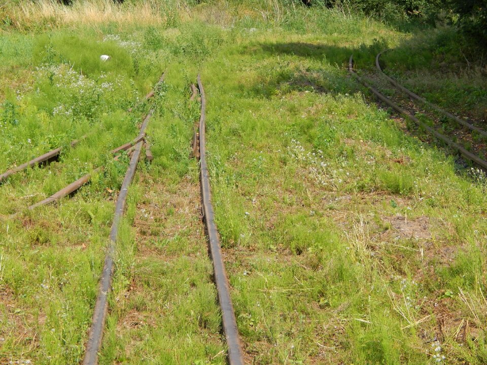 Narrow-gauge railway tracks rails