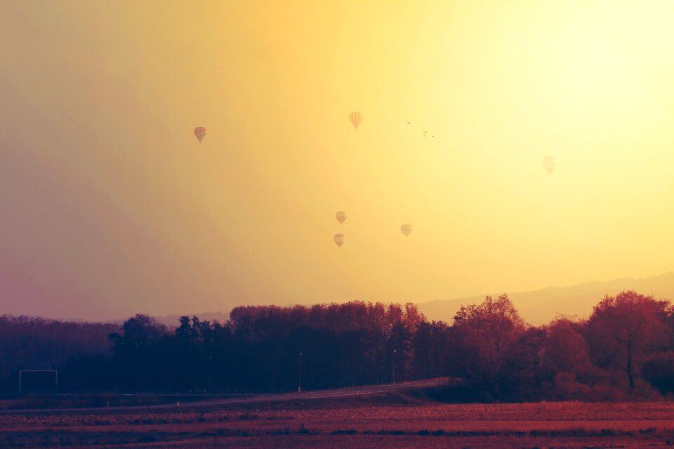 Sunset landscape orange