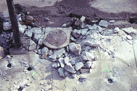 Tearing concrete cement photo