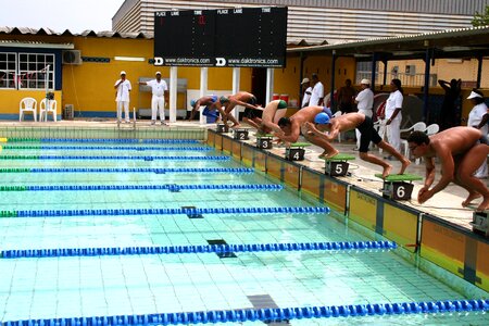 Swimmer athletes pool photo