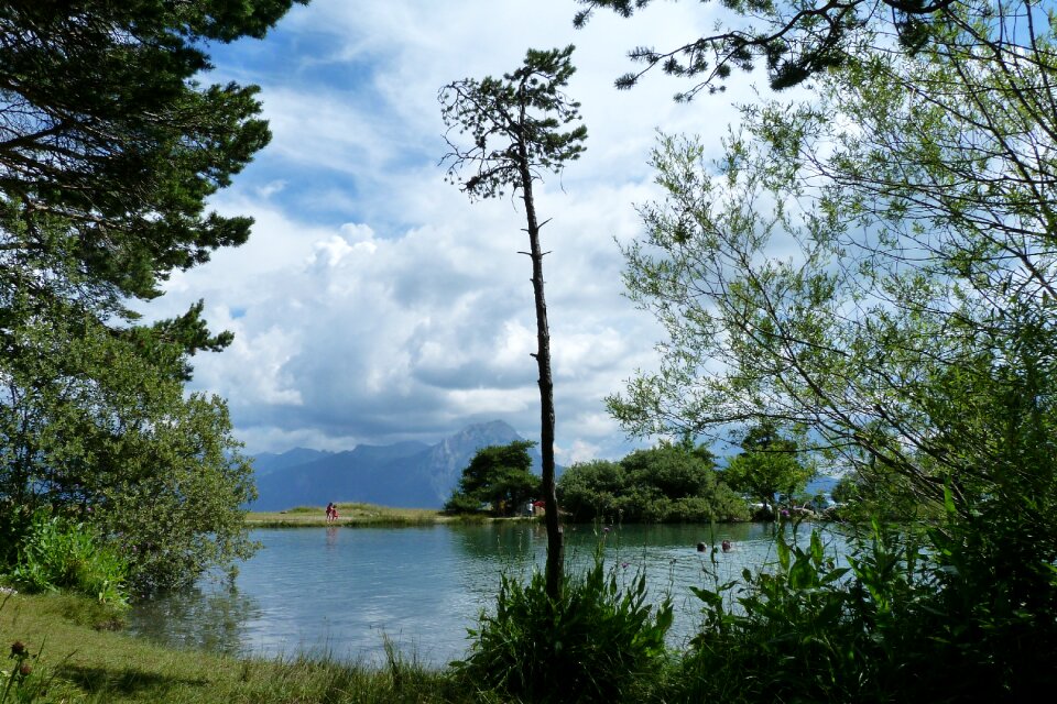 Lake trees sky