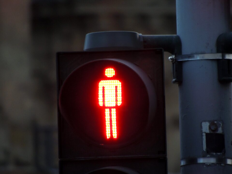Red traffic signal road sign