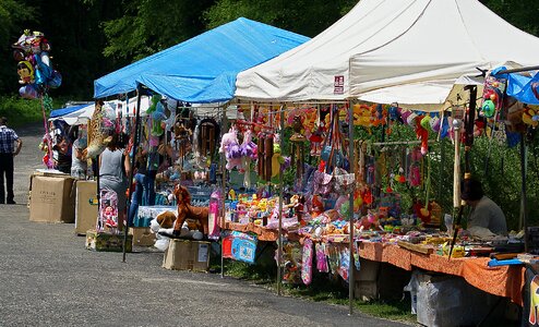 Town trail colorful stalls colorful toys