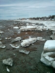 Melting of snow ice st lawrence river photo