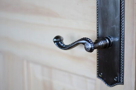 Metal door knob escutcheon photo