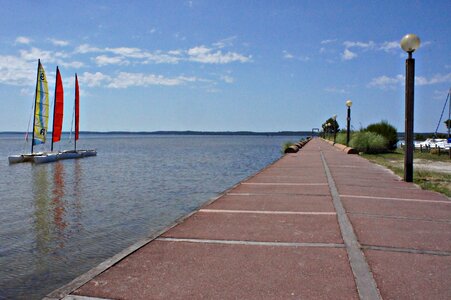 Water sailing boat quay photo