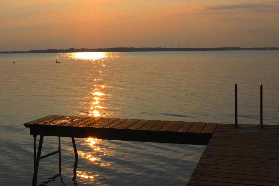 Romantic sunset lake