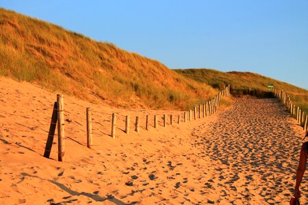 Path fence sand photo