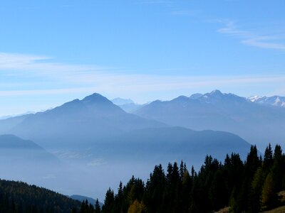 Alpine panorama colourless photo