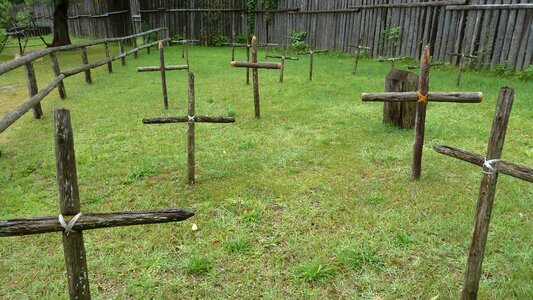 Wooden dead burial photo