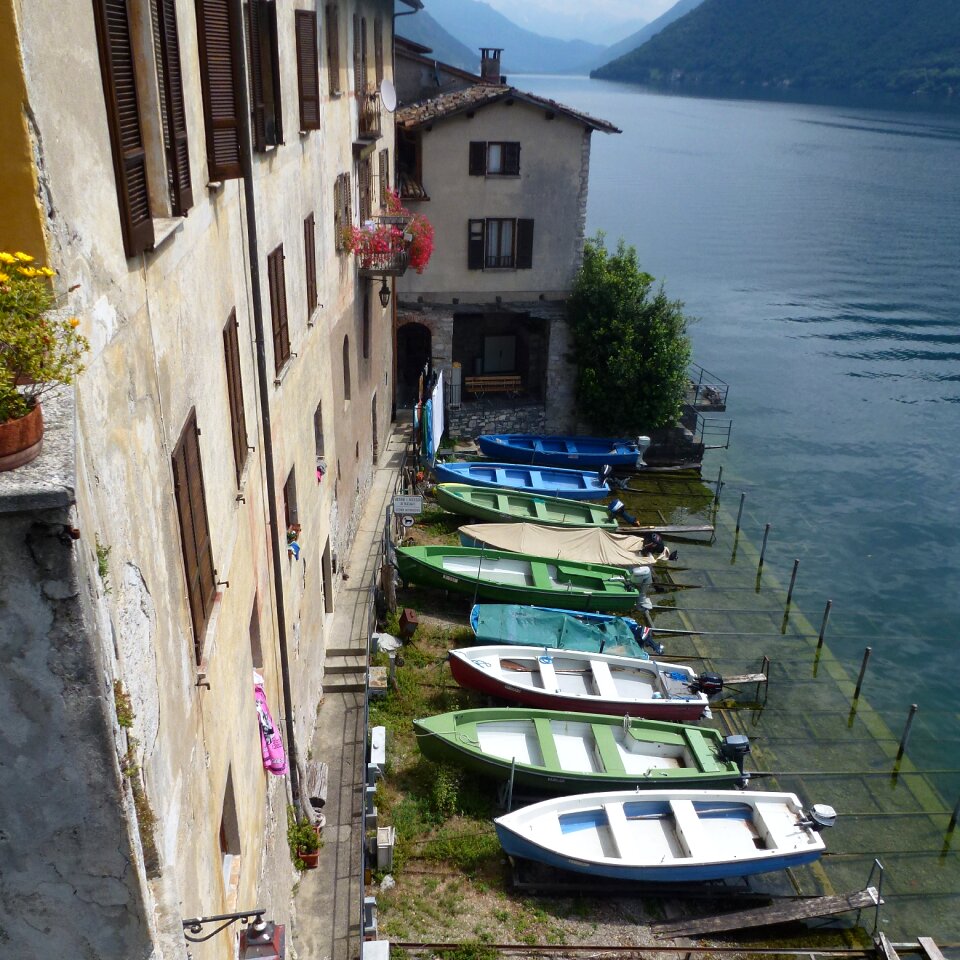 Switzerland fishing village bank