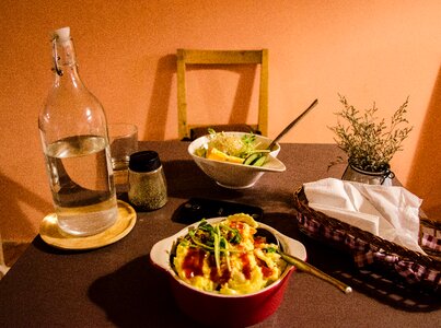 Dining table lunch warm