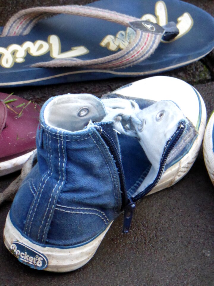 Flip flop toe shoes blue