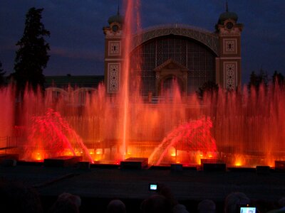 Water night illuminated photo