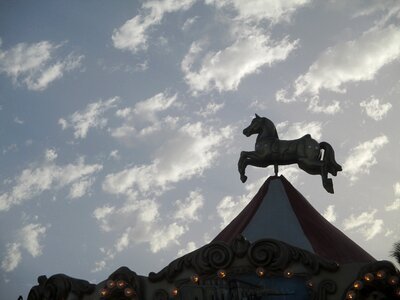 Carousel horse sky