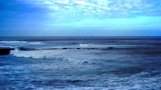 Blue sky beach sea waves photo