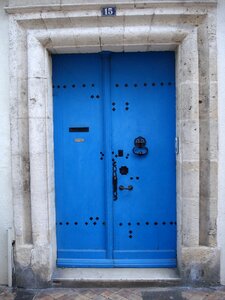 Heritage decorating outside wooden door photo