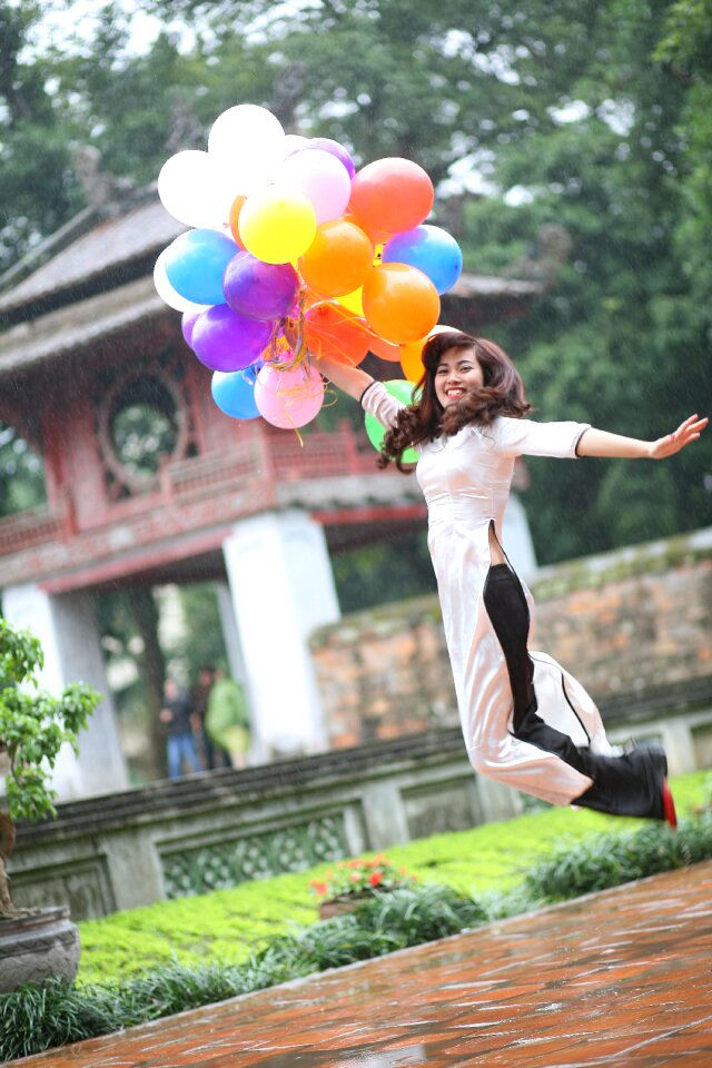 Freedom jump woman