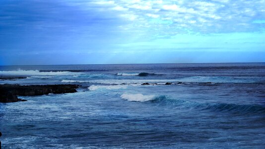 Blue sky beach sea waves