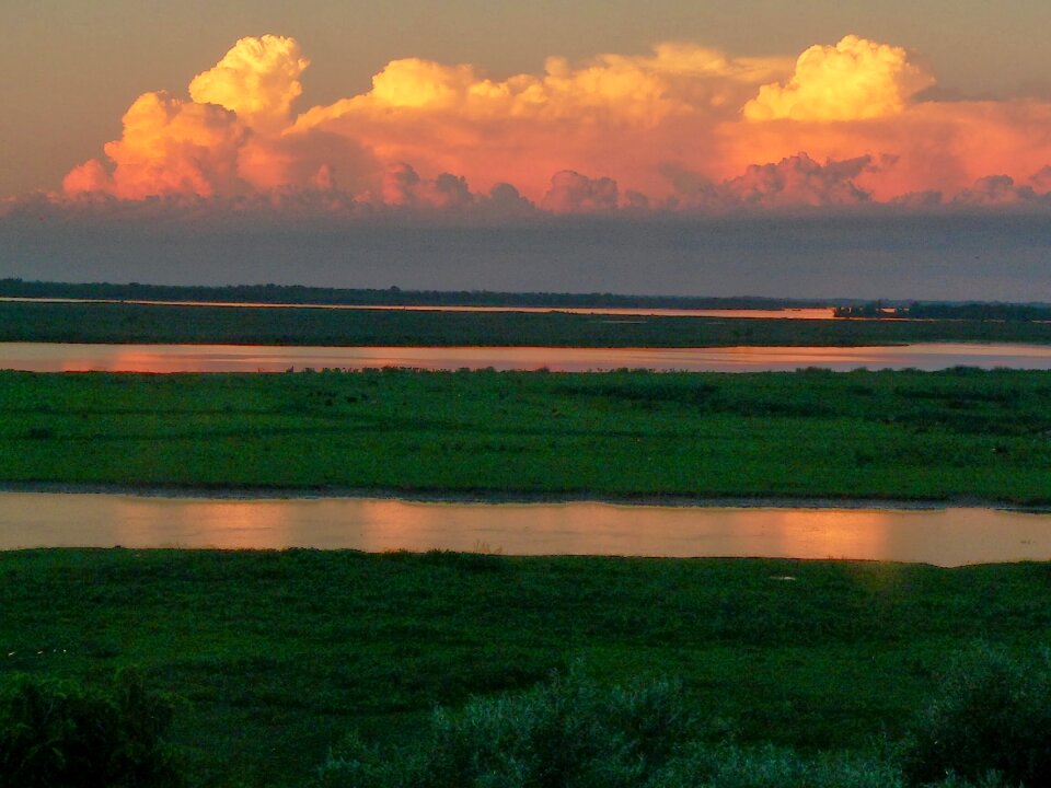 Water field sky