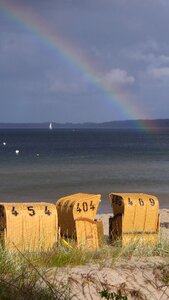 Beach beach chair rainbow photo