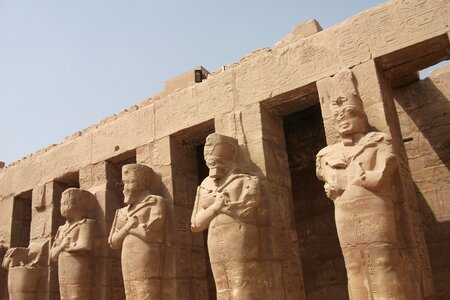 Pharaohs temple complex statue