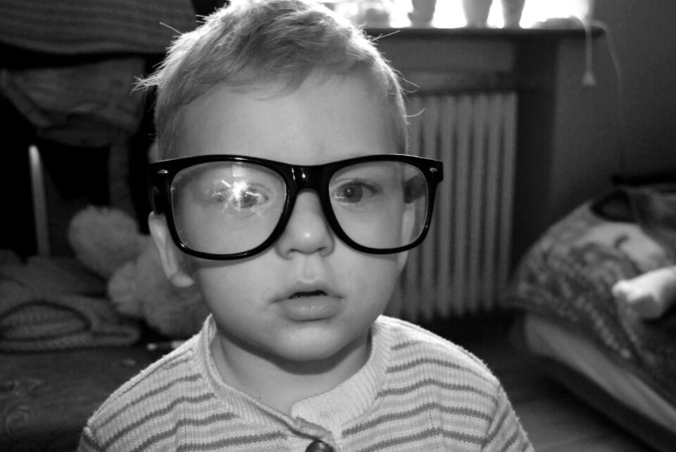 Boy glasses portrait