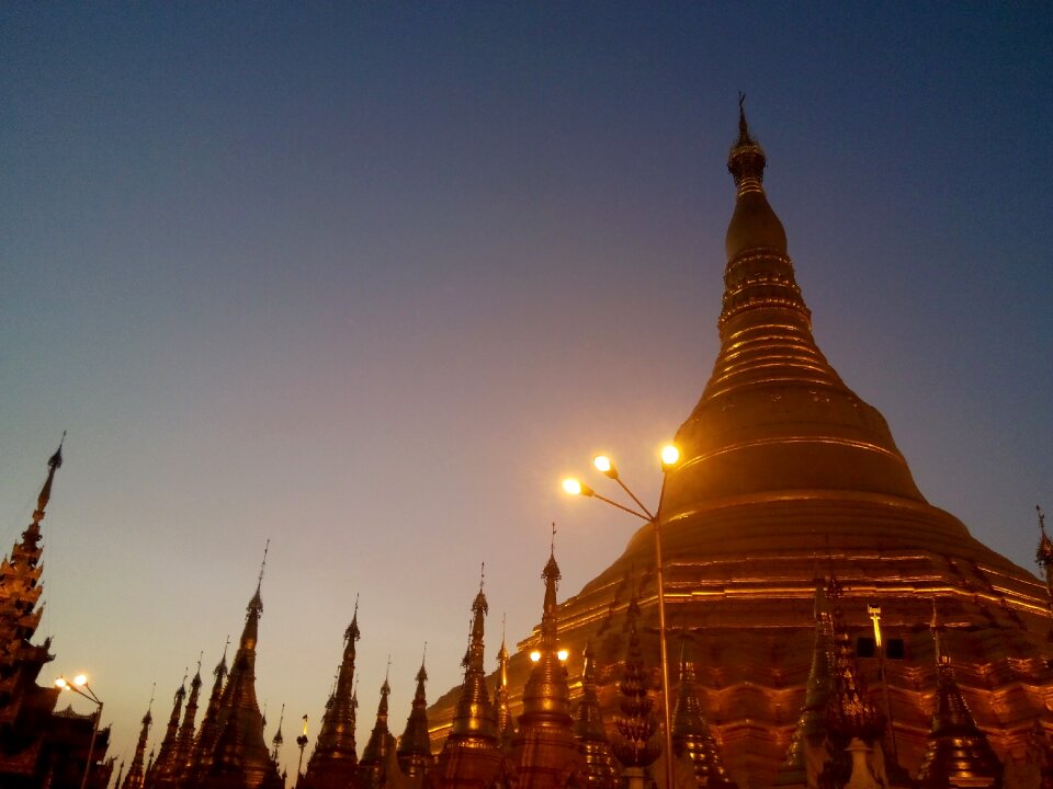 Sunset buddhism building