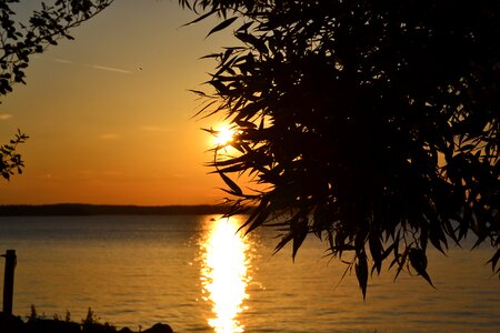 Sunset water midsummer