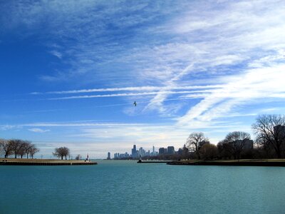 Contrails chicago clouds photo