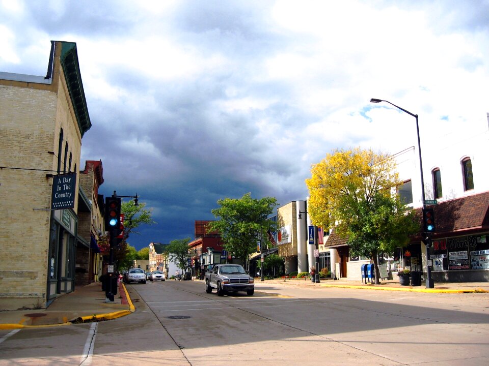 Urban downtown small town
