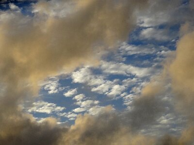 Cloud cover fleecy evening sky photo
