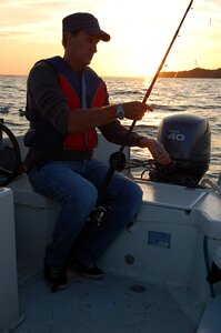 Fishing boat sunset