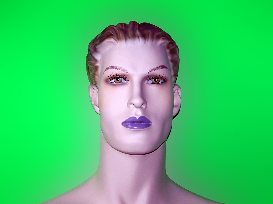 Eyelashes human head artifical human